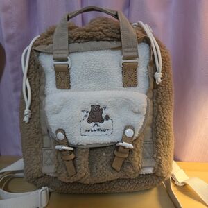 Doughnut Macaroon Brown and Cream Teddy Bear Backpack